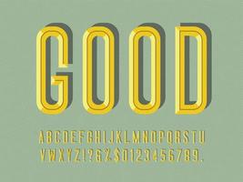 Condensed Beveled 3D Display Typeface vector