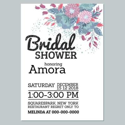 Vintage Floral Bridal Shower Invitation