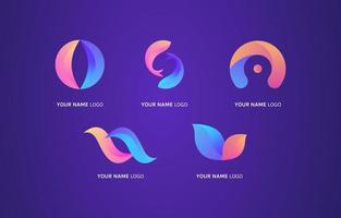Modern Orange and Blue Abstract Logo Compilation vector