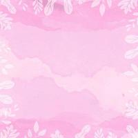 Pink Foral Watercolor Background with Leaves and Foliages vector