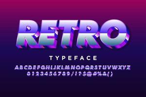 alfabeto retro metálico púrpura vector