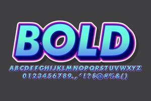 Modern blue gradient and pink outline alphabet style vector