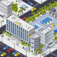 Isometric cityscape composition vector