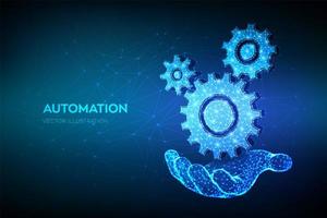 Mechanical technology and automation futuristic banner vector