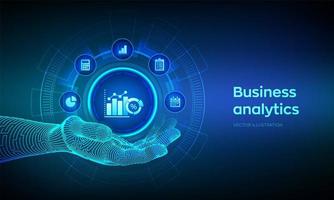 Business data analytics futuristic banner vector