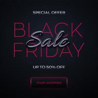 Black and pink satin text Black Friday sale banner vector