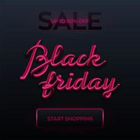 Shiny pink Black Friday sale banner vector