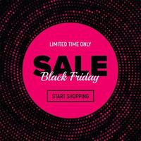 Pink Dotted Black Friday Sale Banner vector