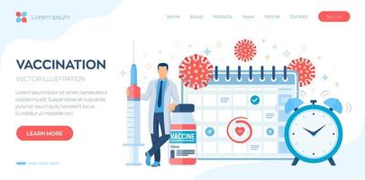 Vaccination, immunization campaign homepage banner vector