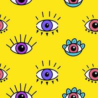 Seamless pattern with magical eyes vector