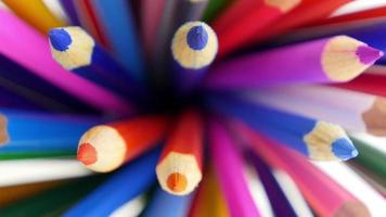 Top of color pencils. video
