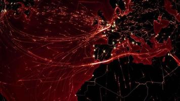 conexiones mundiales. Europa. rutas aéreas, marítimas, terrestres y fronteras nacionales. video