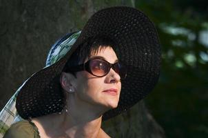 lady with summer hat photo
