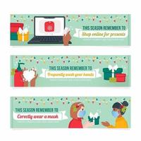 New Normal Holidays Banner Set vector