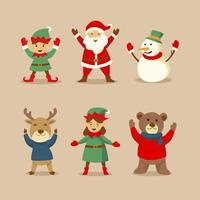 Set of christmas characters 1406367 Vector Art at Vecteezy