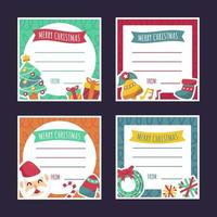 colecciones de tarjetas de navidad con línea de texto vector