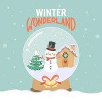 Winter Wonderland in a Snow Globe vector