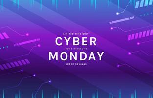 fondo futurista de cyber monday vector