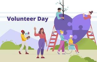 Volunteers In a Nursing Home vector