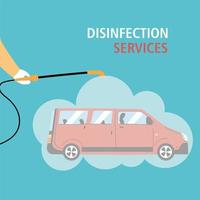 Service van disinfection by coronavirus or covid 19 vector