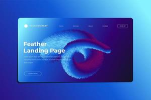 Feathered Abstract Shape Blue Toned Landing Page vector