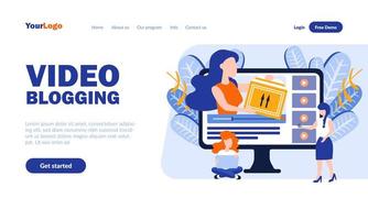 Video blogging landing page template