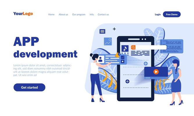 Mobile app landing page template