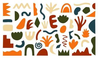 Set of hand drawn modern shapes and doodle objects vector