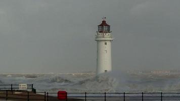 Lighthouse in a huge storm video