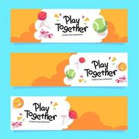 Children Day Play Together Banner vector