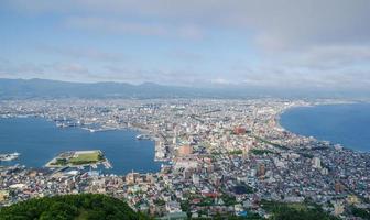 View of the city from Mount Hakodate, Hokkaido, Japan photo