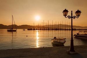 Nydri bay at Lefkada island, Greece on sunrise