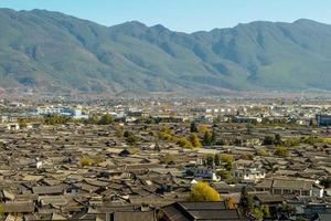 the roof of Lijiang City mountain View photo