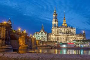 Dresden skyline in the evening, Germany photo