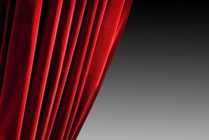 Red closed curtain photo