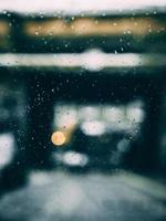 Rain drops on a window photo