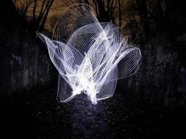 Long-exposure of light painting photo