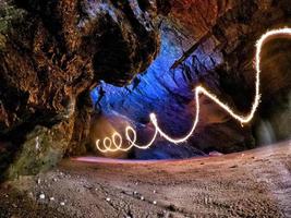 larga exposición de una espiral de luz foto