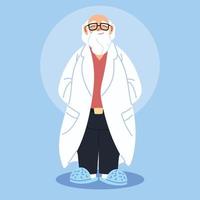 Doctor standing with medical gown vector