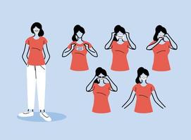 How to wear a mask correctly vector