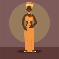 Woman with traditional national costume of Africa vector