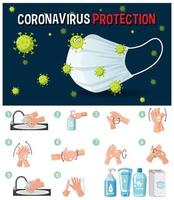 banner de protección de coronavirus vector