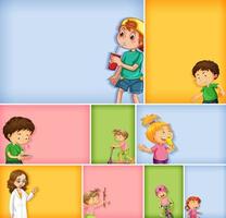 Set of different kid characters vector