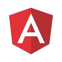 emblema angular letra blanca sobre rojo vector