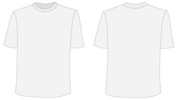 T-shirt mockup, front and back sides vector