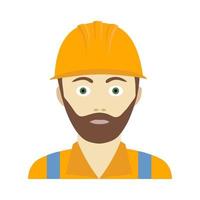 plano, icono, de, constructor, hombre, en, casco vector