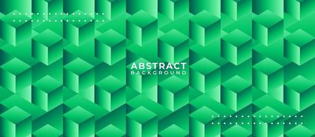 Geometric Green Box Shape Abstract Background vector