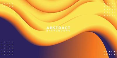 Blended Yellow Color 3D Fluid Abstract Wave Background vector