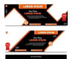 Set banner design with black color modern design vector