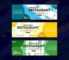 Set banner design with various color vector